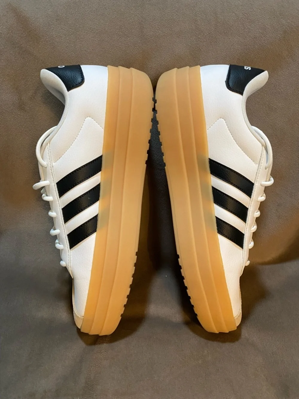 adidas White Black Gum-Soled Sneakers - Picture 2 of 7
